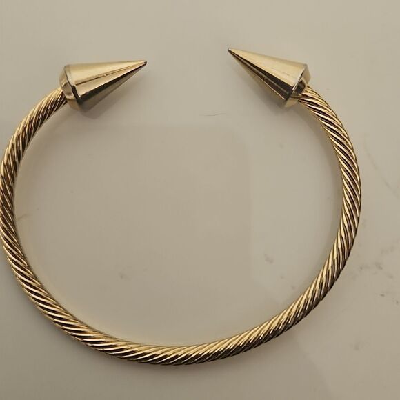 Gold Twisted Open Cuff Bracelet - Picture 12 of 16
